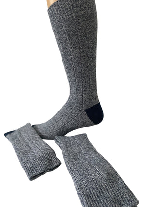 Buy black Big and Tall Men's Crew Socks Midweight Cotton Blend in Fashionable Heather Colors