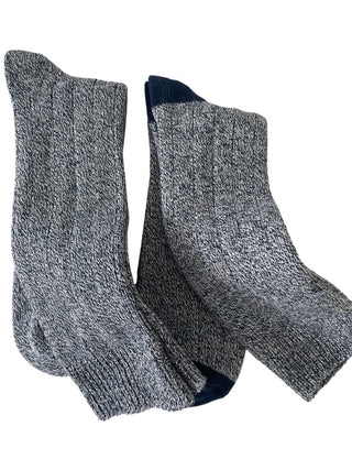 Buy navy Big and Tall Men's Crew Socks Midweight Cotton Blend in Fashionable Heather Colors