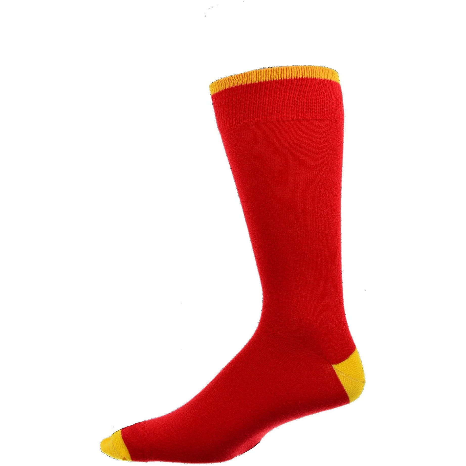Sierra Socks Red/Yellow Dress Cotton Crew