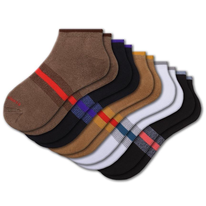 Tipped Cushioned Arch Support No Show Performance Cotton Socks for