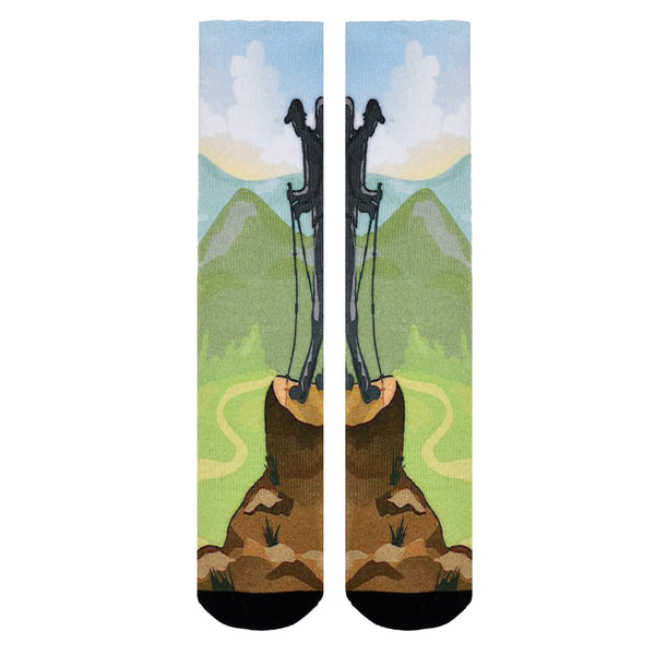 Sierra Socks Hikers Haven Pattern CoolMax Socks, Nature Collection for Men & Women Eco-Friendly Colorful Crew Socks