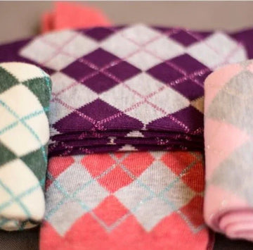 SPARKLY COTTON ARGYLE  2-PACK