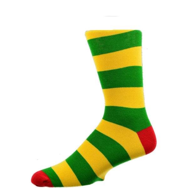 Yellow-Green Striped Cotton Crew