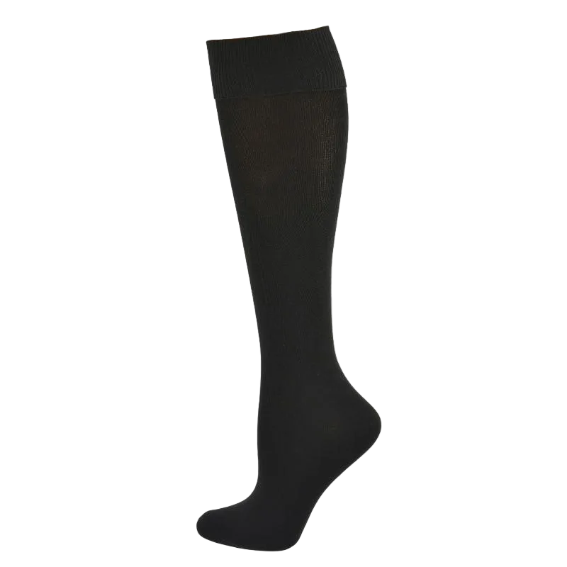 Women's Classic Flat Knit Opaque Nylon Knee High Socks - Girls' School Uniform Socks - 3 Pair Pack