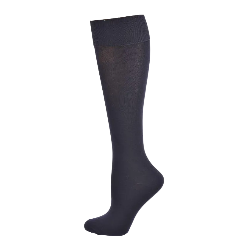 Women's Classic Flat Knit Opaque Nylon Knee High Socks - Girls' School Uniform Socks - 3 Pair Pack