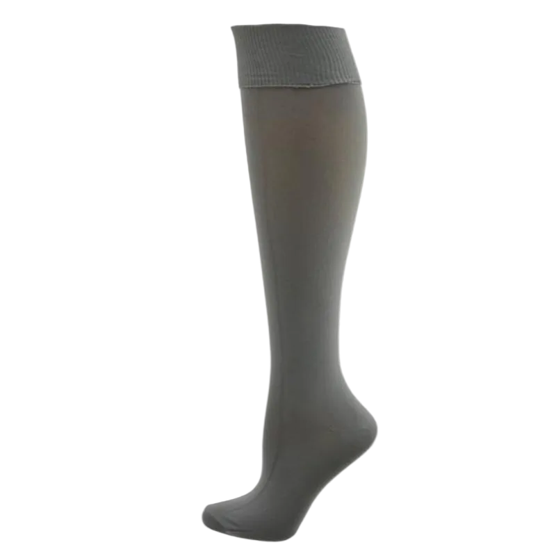 Women's Classic Flat Knit Opaque Nylon Knee High Socks - Girls' School Uniform Socks - 3 Pair Pack