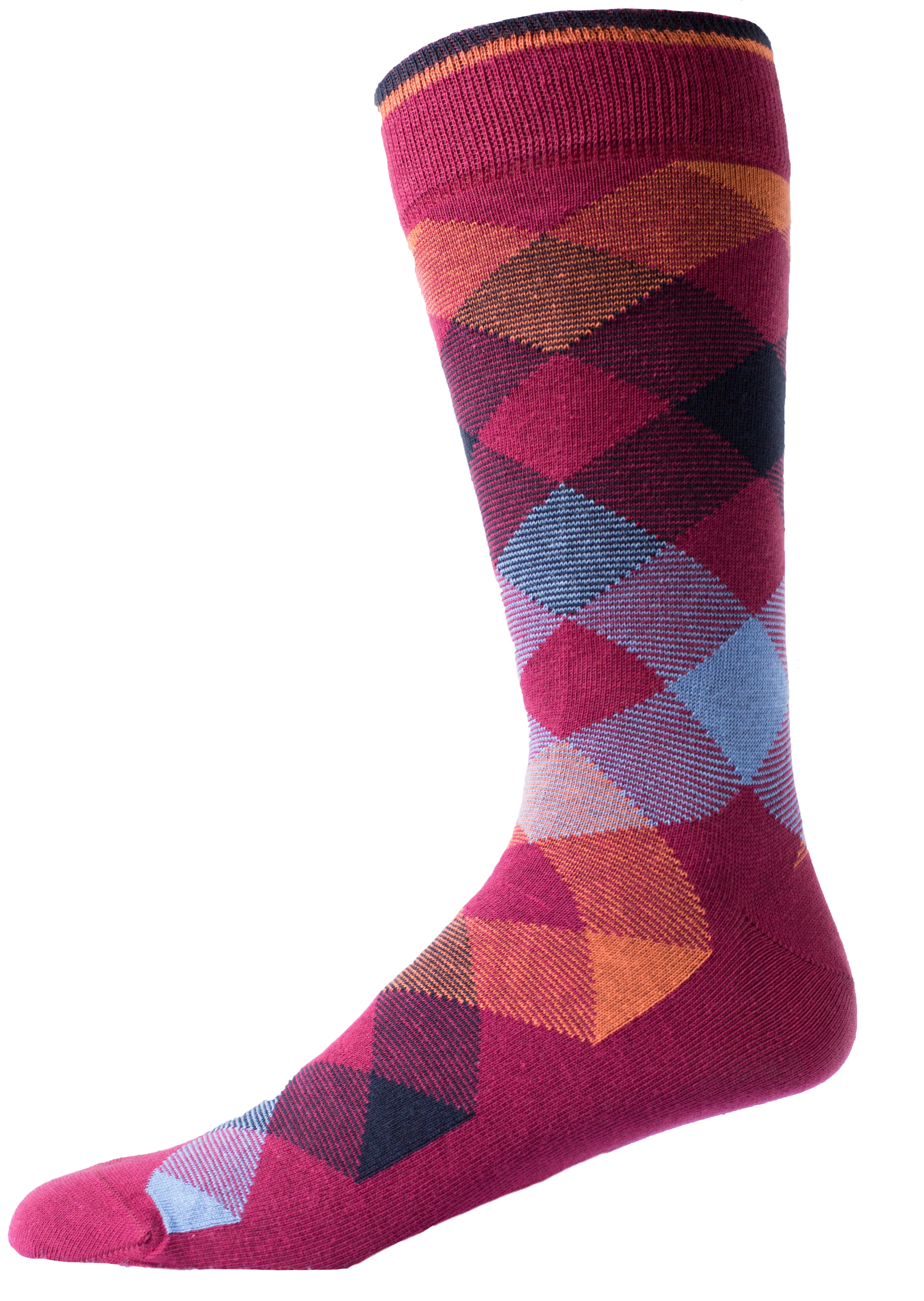 Dress Casual Combed Cotton Crew Argyle Socks