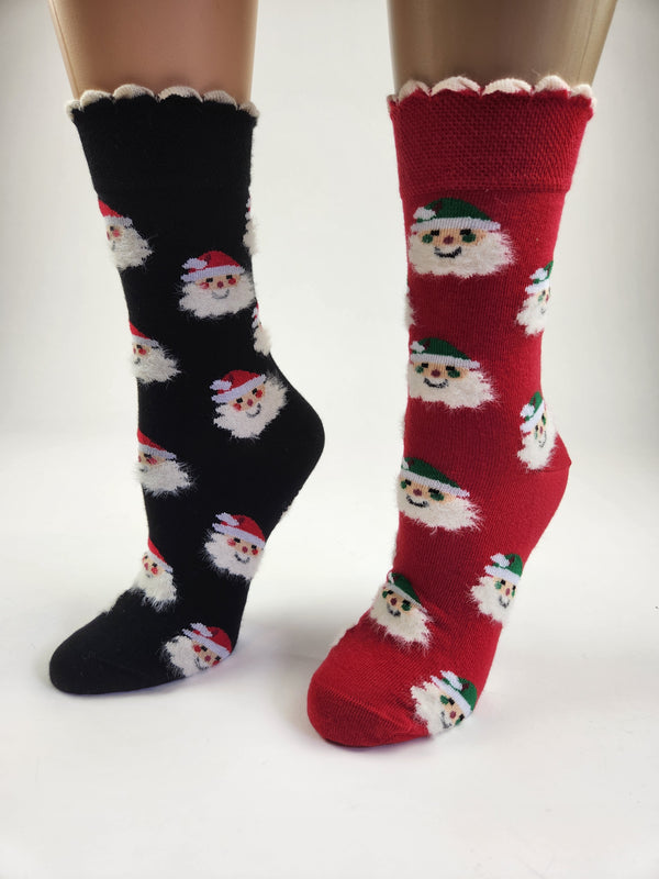 Women's Crew Socks for Winter and Christmas - 2 Pair Packs Colorful Socks for the Holidays