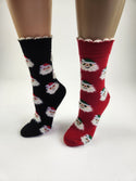 Women's Crew Socks for Winter and Christmas - 2 Pair Packs Colorful Socks for the Holidays
