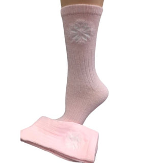 Buy pink Snowflake Pattern Soft Acrylic Crew Women's Socks