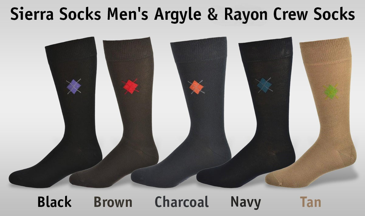 Men's Argyle Pattern Crew Socks
