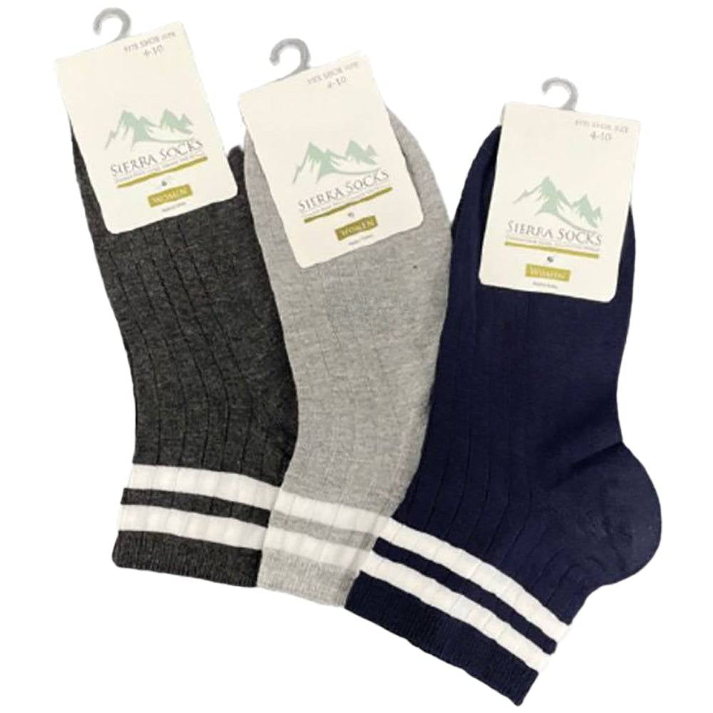 Women's Rayon Quarter Hi Performance Ankle Socks Striped Fun and Sporty Socks for Girls, Women and Teens