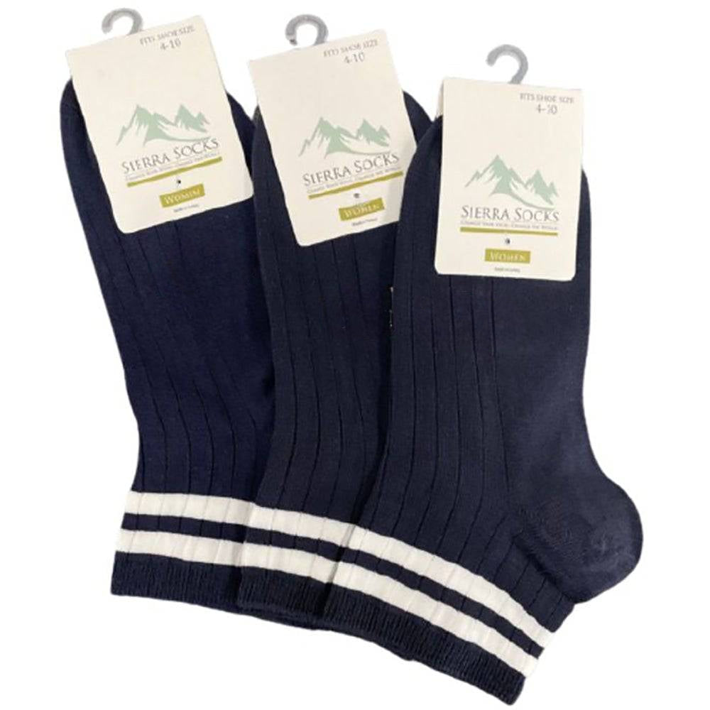 Women's Rayon Quarter Hi Performance Ankle Socks Striped Fun and Sporty Socks for Girls, Women and Teens