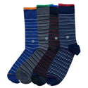 Men’s Cotton Crew Dress Socks – Soft, Breathable, Stylish for Work and Casual Wear - 4 Pair Boxed Set, Ready for Gift Giving!