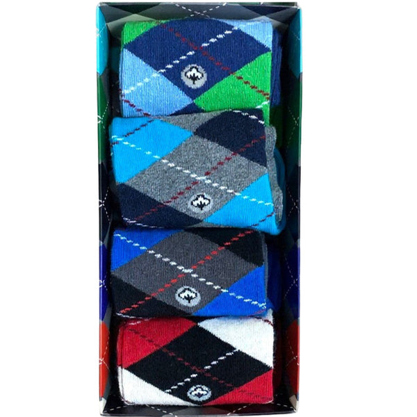 Men’s Cotton Crew Dress Socks – Soft, Breathable, Stylish for Work and Casual Wear - 4 Pair Boxed Set, Ready for Gift Giving!