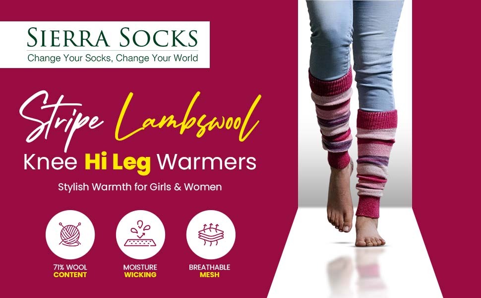 Lambswool Colorful Leg Warmers for Women, Girls and Teens