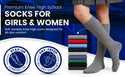 Solid Color Ribbed Crew Turn cuff Soft Acrylic Socks 3 Pair Pack Socks