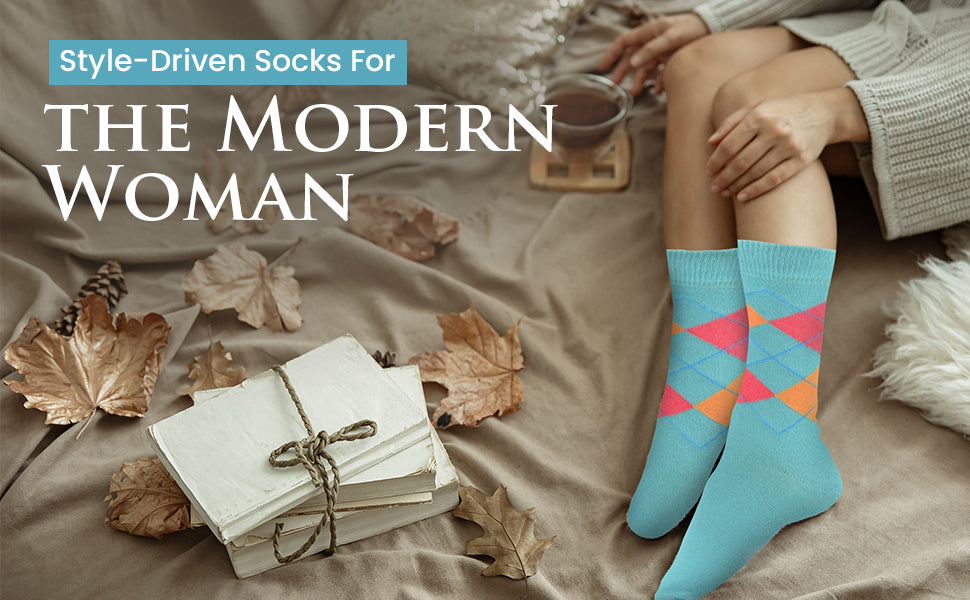 Cotton Argyle Crew Women's Socks