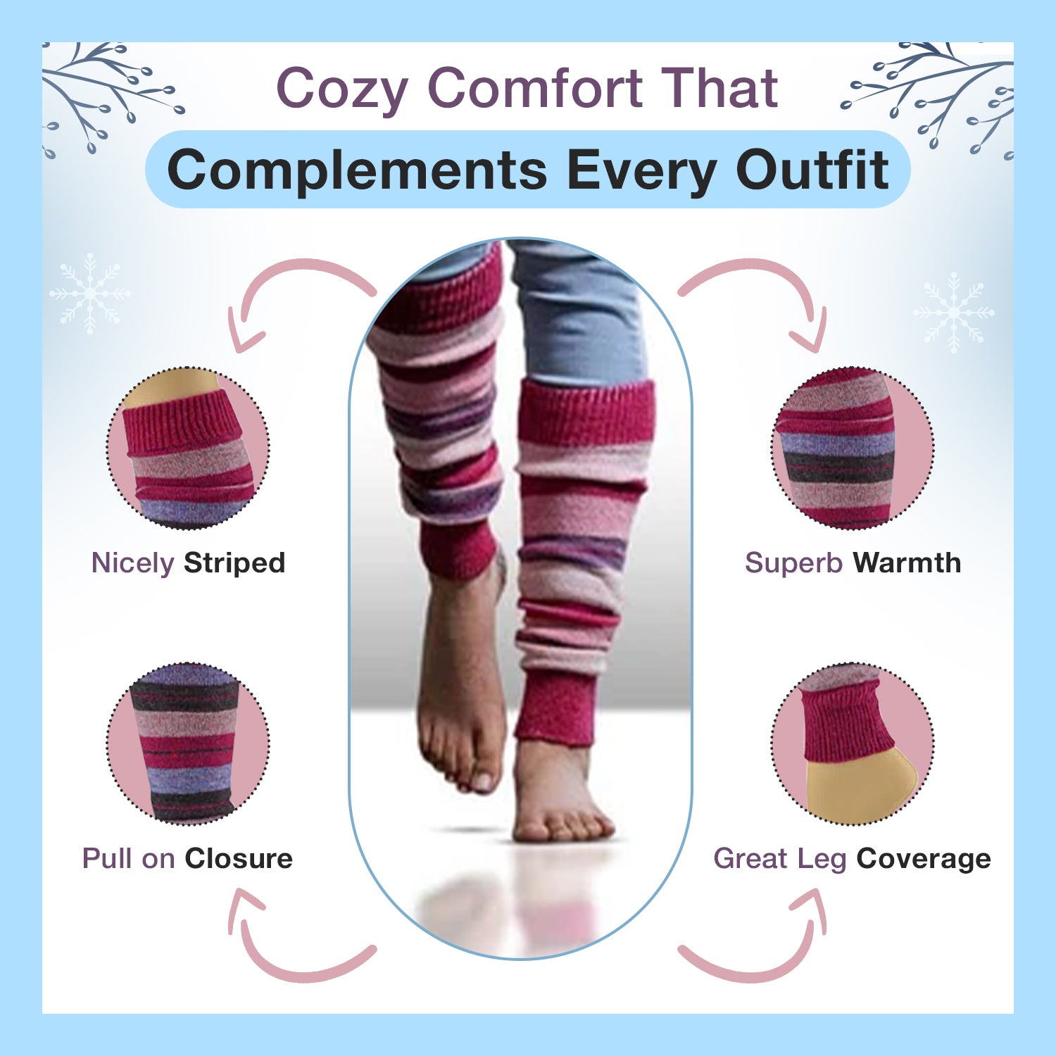 Lambswool Colorful Leg Warmers for Women, Girls and Teens