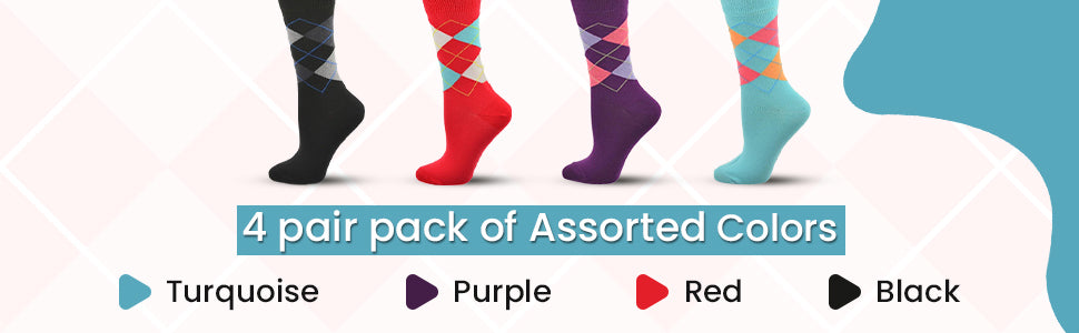 Cotton Argyle Crew Women's Socks