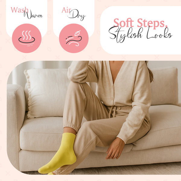 Diabetic/Arthritic Cushioned Cotton Ankle Socks 3 Pack Women Socks