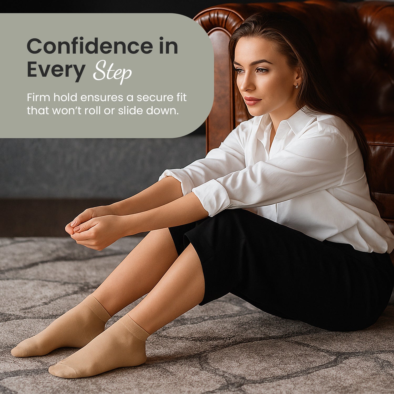 Women's Stay-Up Nylon Ankle Highs Regular and Queen Sizes in 6-Pair Packs