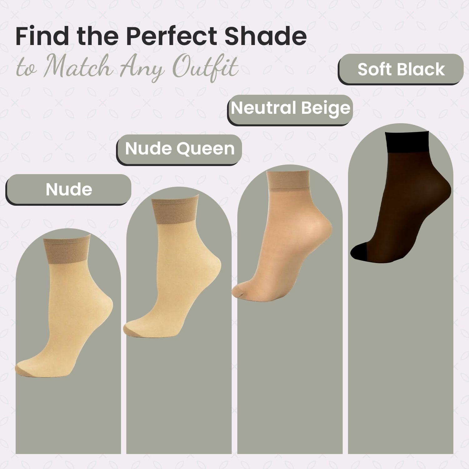 Women's Stay-Up Nylon Ankle Highs Regular and Queen Sizes in 6-Pair Packs