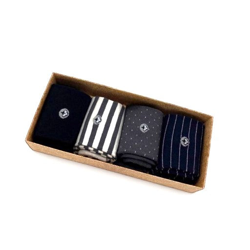 Men’s Viscose Crew Dress Socks – Breathable, Soft & Silky Comfort - 4 Pair Boxed Set - Ready for Gift Giving!
