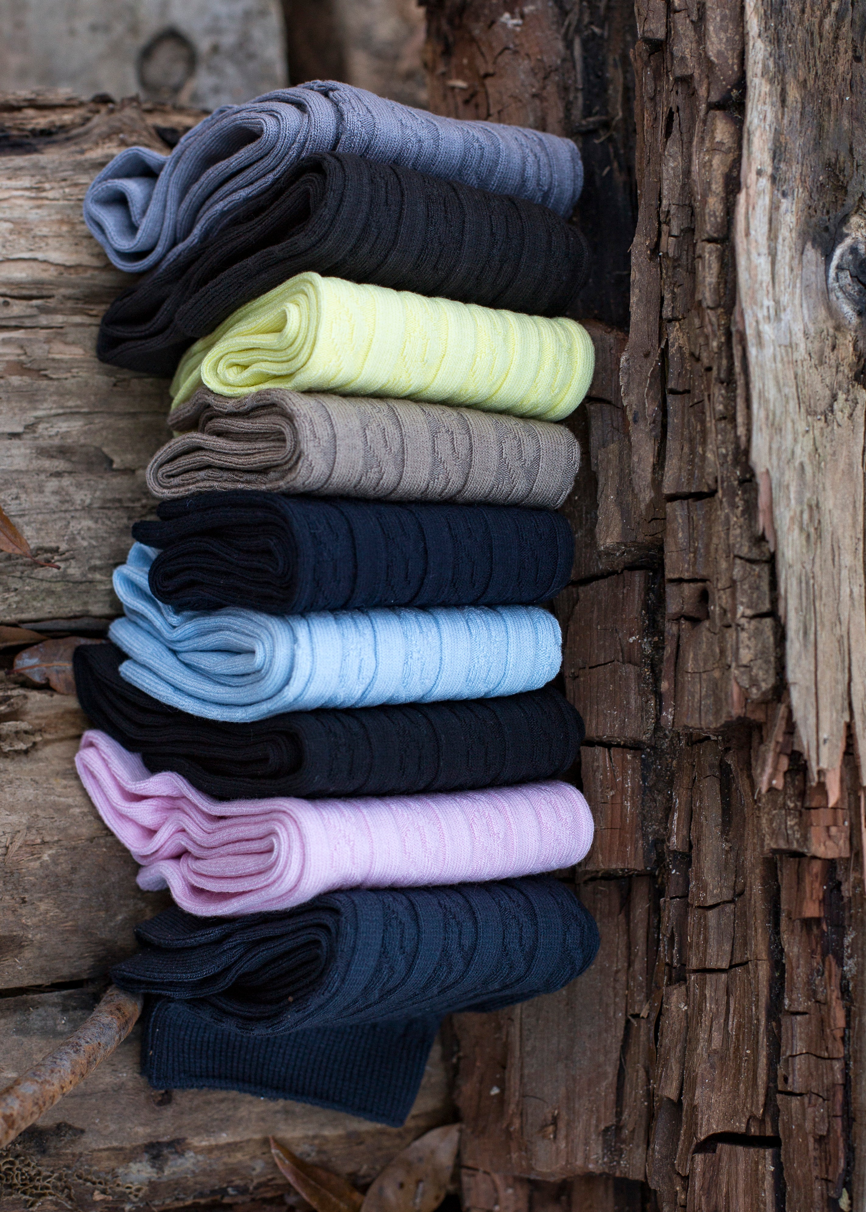 Chevron Pattern Medium Weight Bamboo Crew Socks 3 Pair Pack