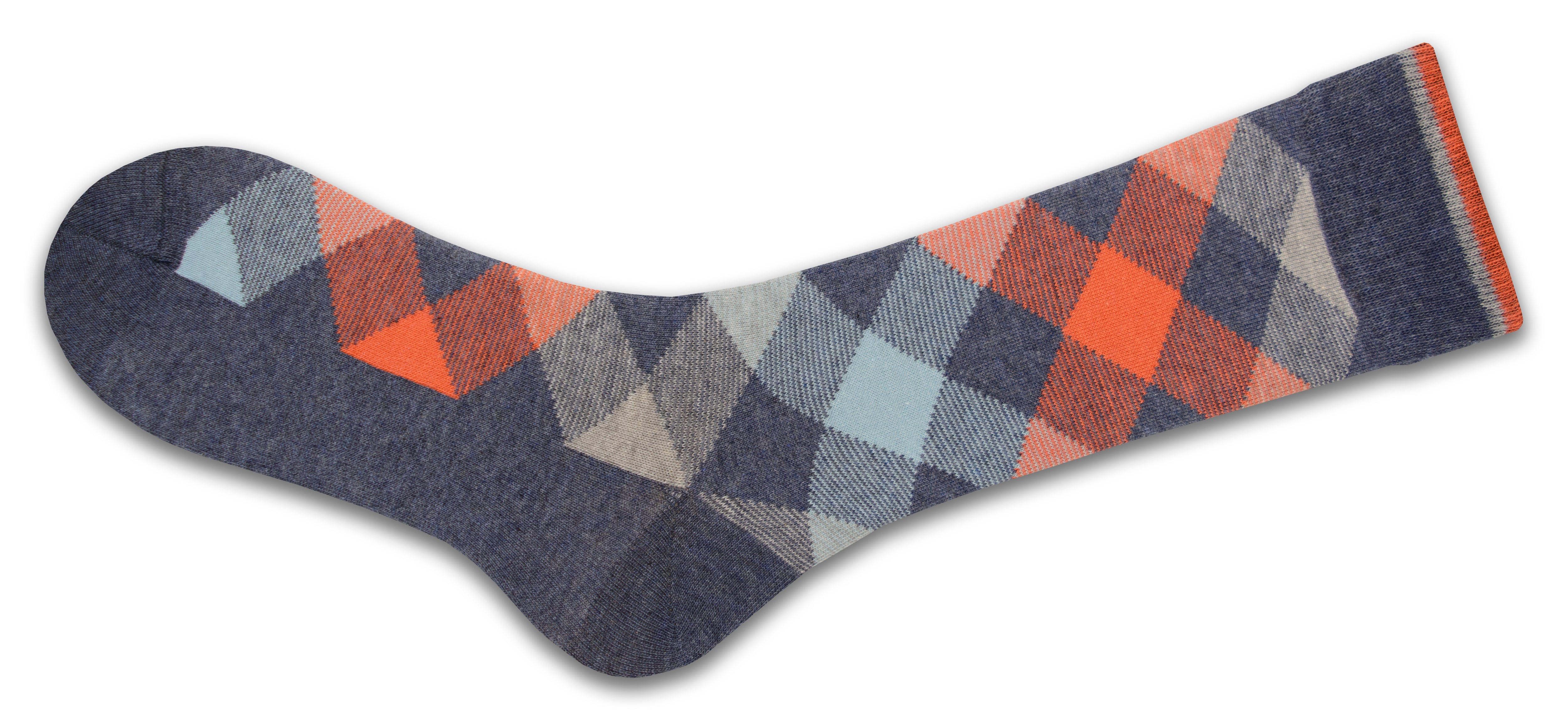 Men's Dress Casual 3 Pair Pack Combed Cotton Crew Argyle Socks