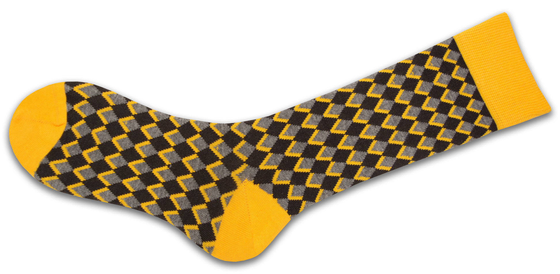 Dress Casual Combed Cotton Crew Diamond Pattern 3 Pair Pack Socks