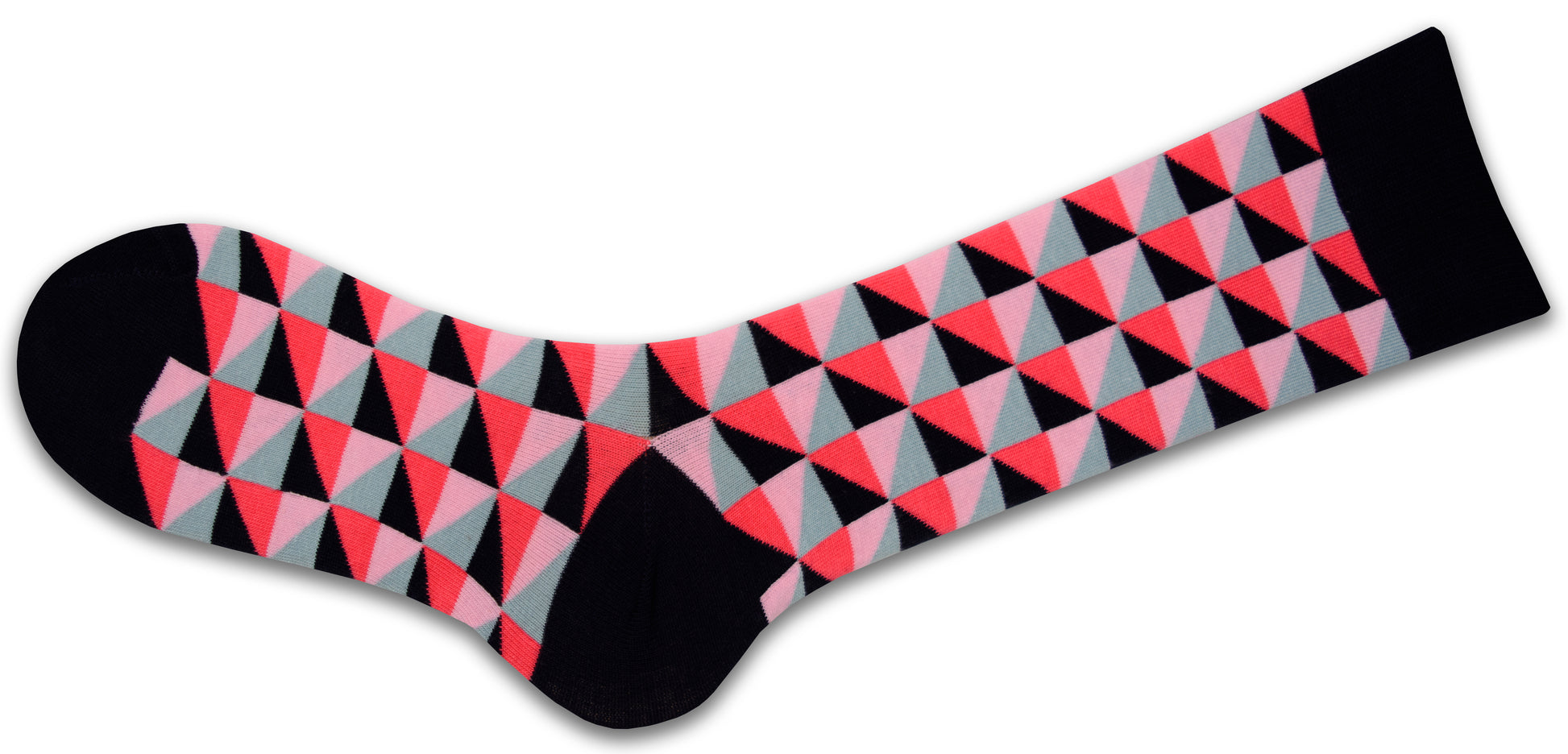 Triangle Pattern Colorful Crew Cotton 2 Pr. Pack Socks