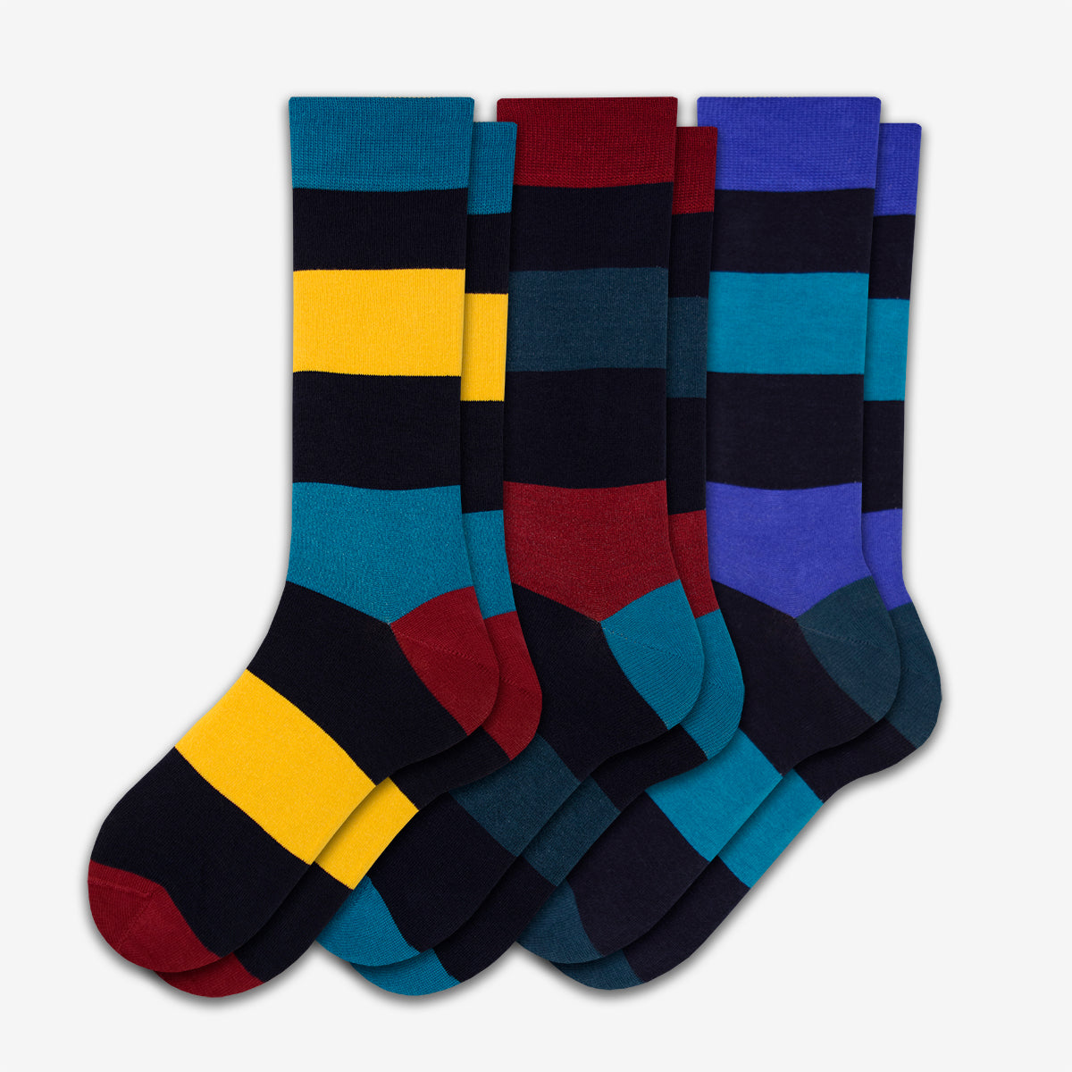 Sierra Socks Men's Casual Cotton Blend Mid Calf Dress Crew Socks