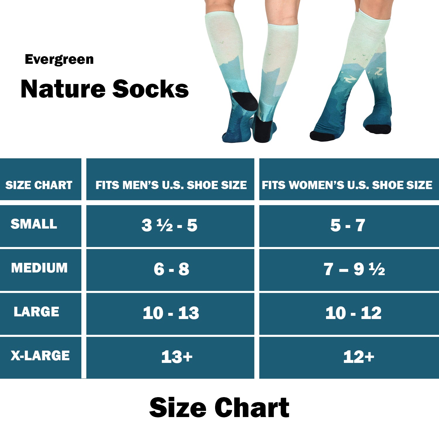 Men & Women's CoolMax Knee-High Socks, Nature Inspired Collection for Men & Women Eco-Friendly Knee High Socks