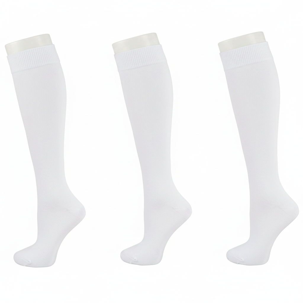 Combed Cotton Knee High Socks for Girls, Teens and Women in 3 Pair Packs - Classic Flat Knit Socks Great for School Uniforms, Nurses, Teachers