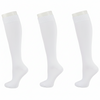 Combed Cotton Knee High Socks for Girls, Teens and Women in 3 Pair Packs - Classic Flat Knit Socks Great for School Uniforms, Nurses, Teachers