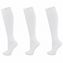 Combed Cotton Knee High Socks for Girls, Teens and Women in 3 Pair Packs - Classic Flat Knit Socks Great for School Uniforms, Nurses, Teachers