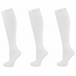 Combed Cotton Knee High Socks for Girls, Teens and Women in 3 Pair Packs - Classic Flat Knit Socks Great for School Uniforms, Nurses, Teachers