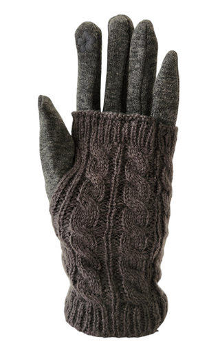 Comprar grey Women's Touch Screen Texting Gloves in Cable Knit and Furry Lining Comfort for Your Hands