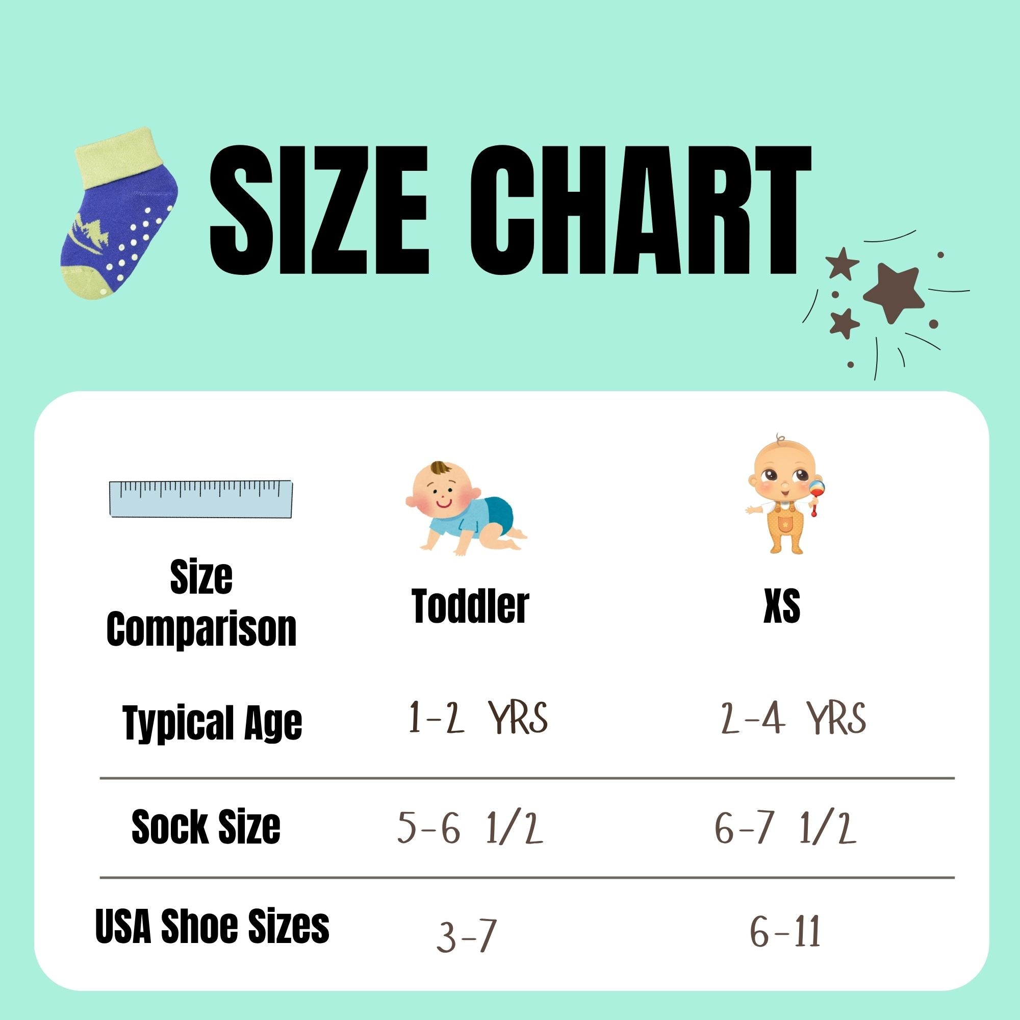 Toddler Combed Cotton Turn cuff  Non-Slip Socks