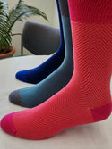 Men's Colorful Dress Socks - Combed Cotton, Seamless Toe Socks