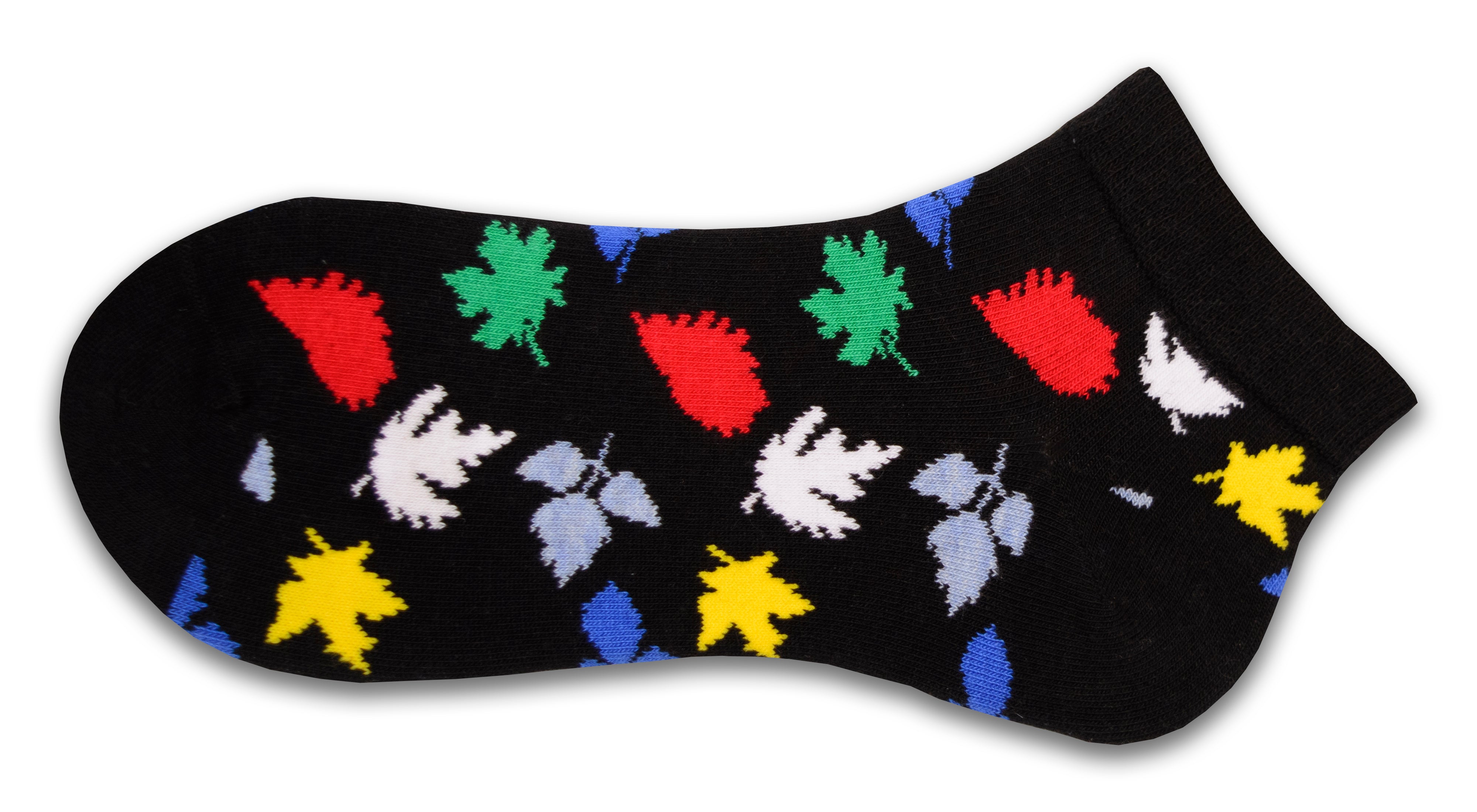 Leaf Pattern Ankle Cotton Socks