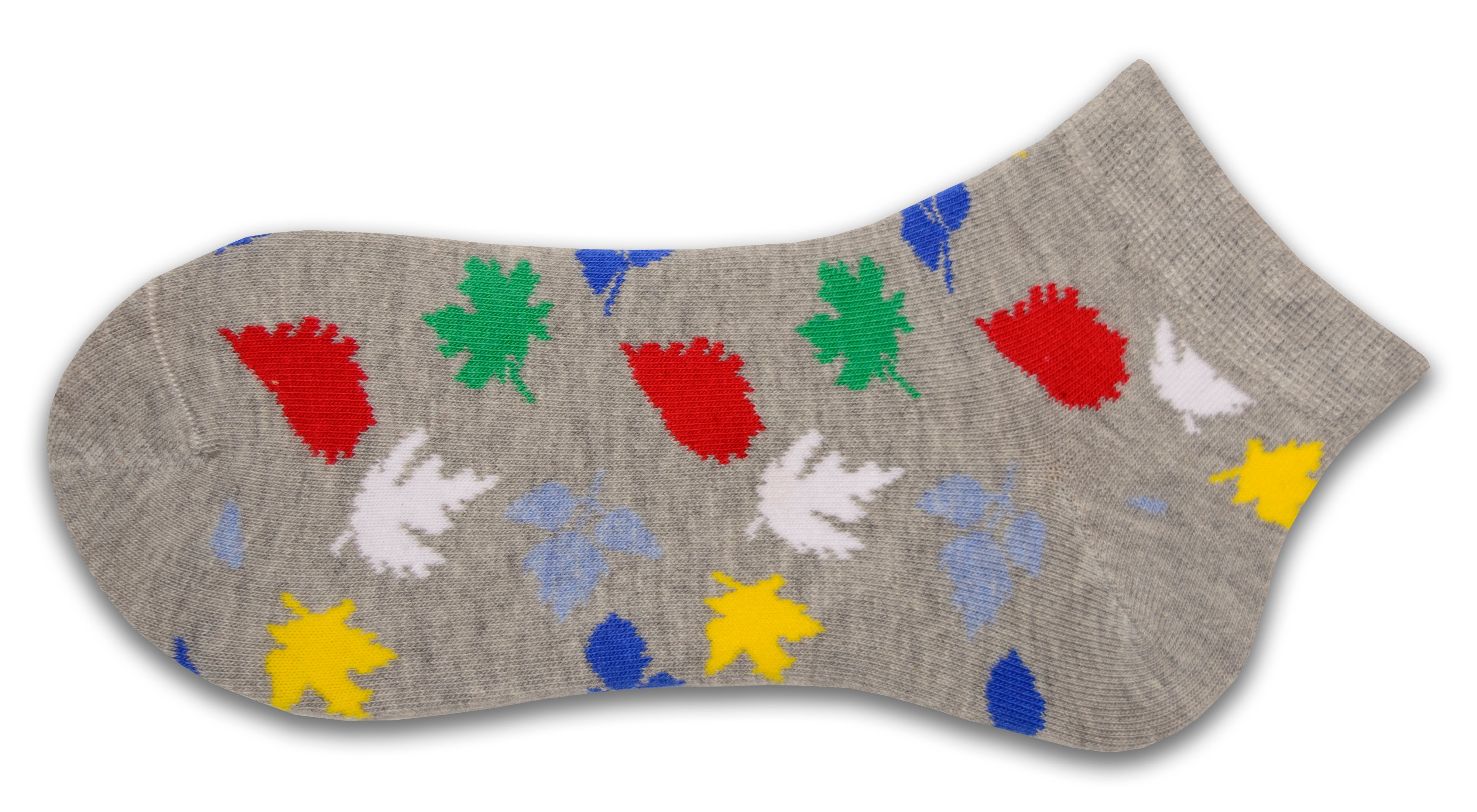 Leaf Pattern Ankle Cotton Socks