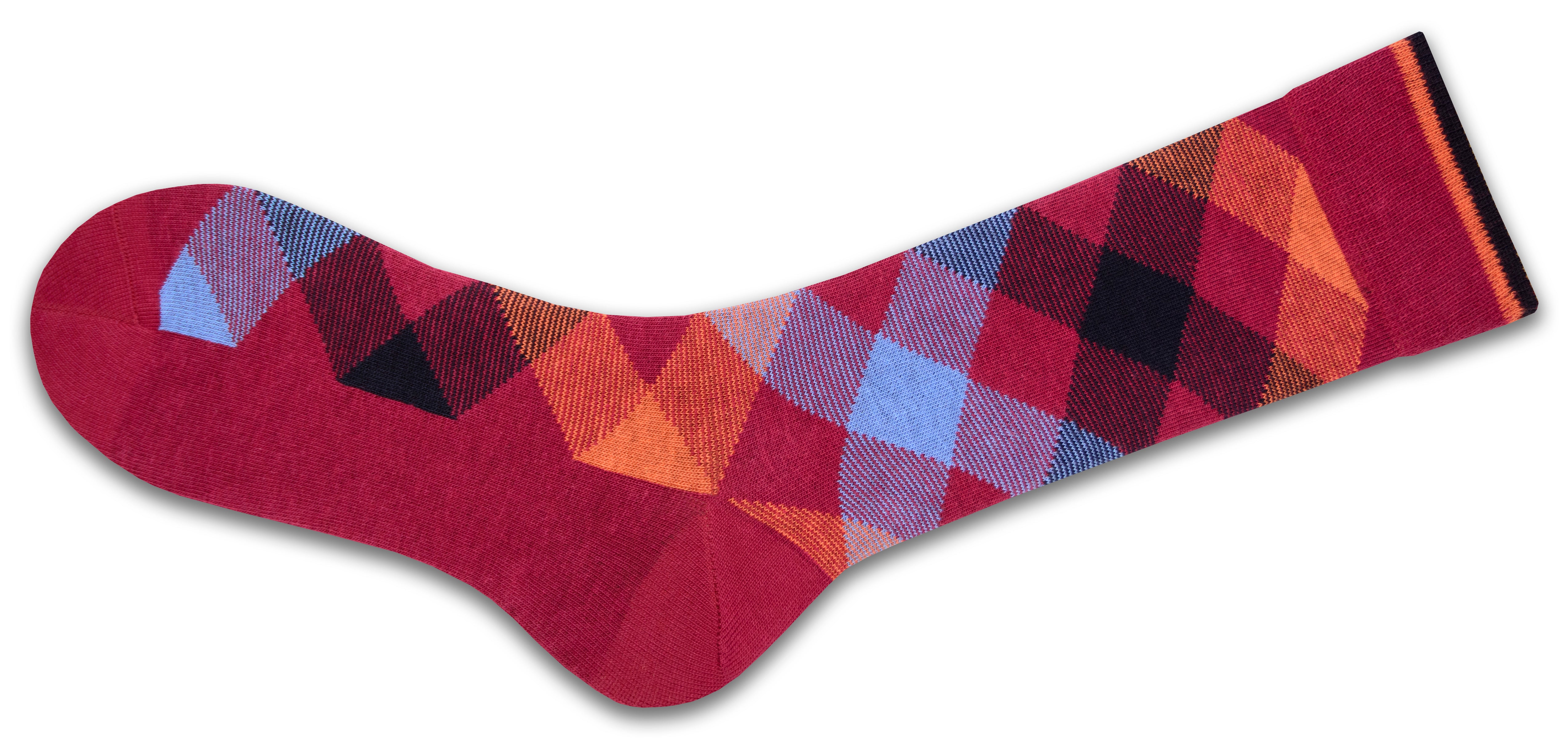 Men's Dress Casual 3 Pair Pack Combed Cotton Crew Argyle Socks