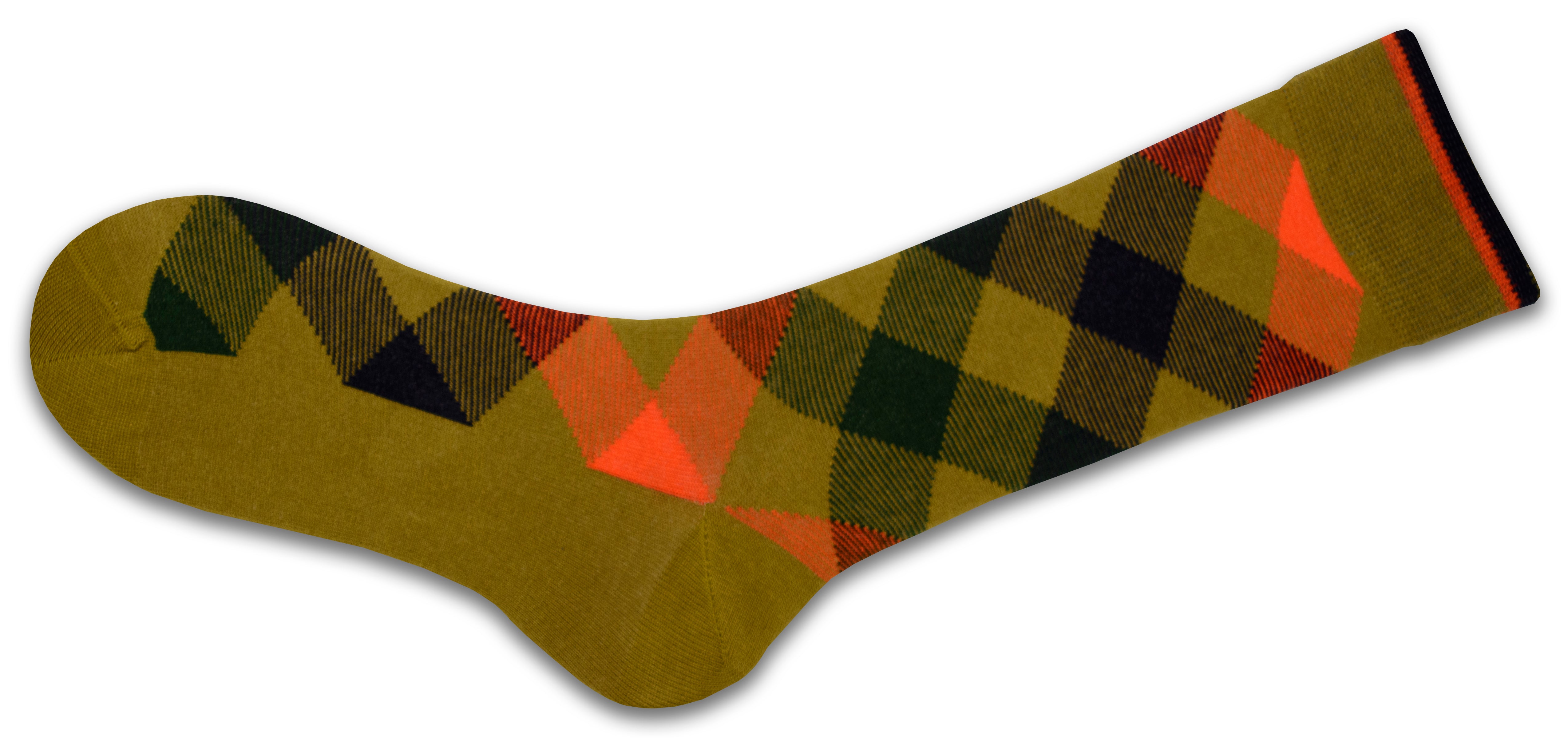 Dress Casual Combed Cotton Crew Argyle Socks