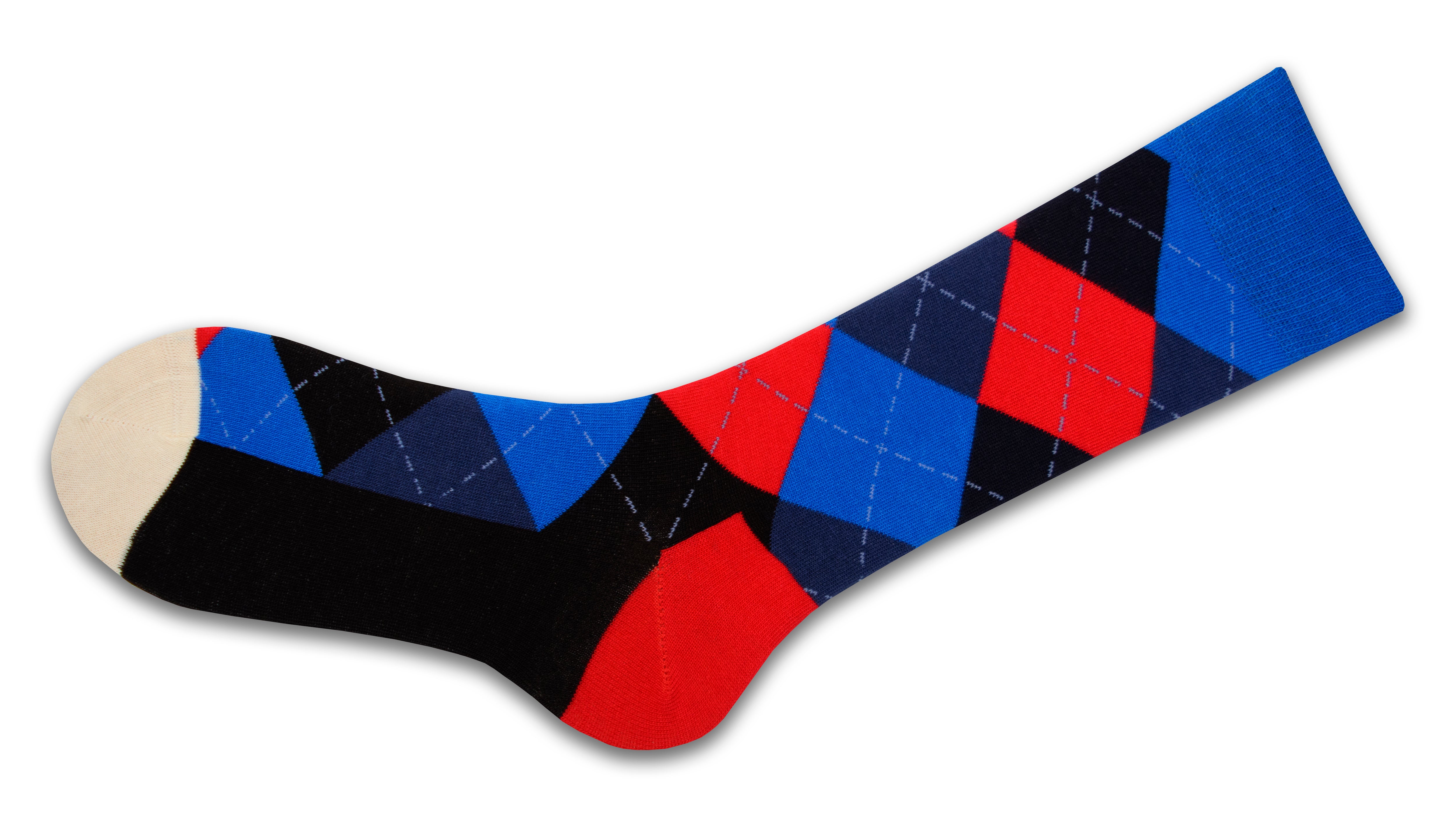 Men's Dress Casual 3 Pair Pack Combed Cotton Crew Argyle Socks