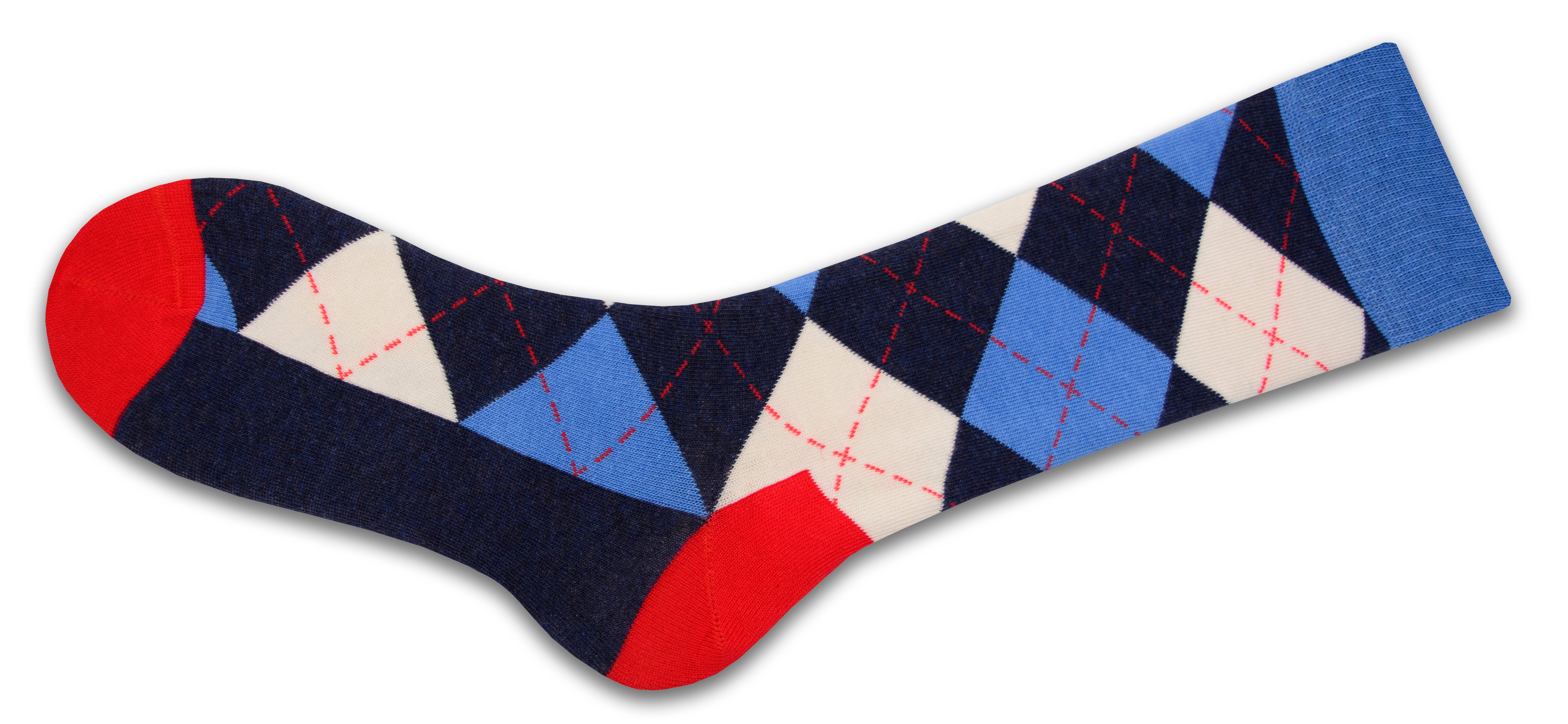 Men's Dress Casual 3 Pair Pack Combed Cotton Crew Argyle Socks