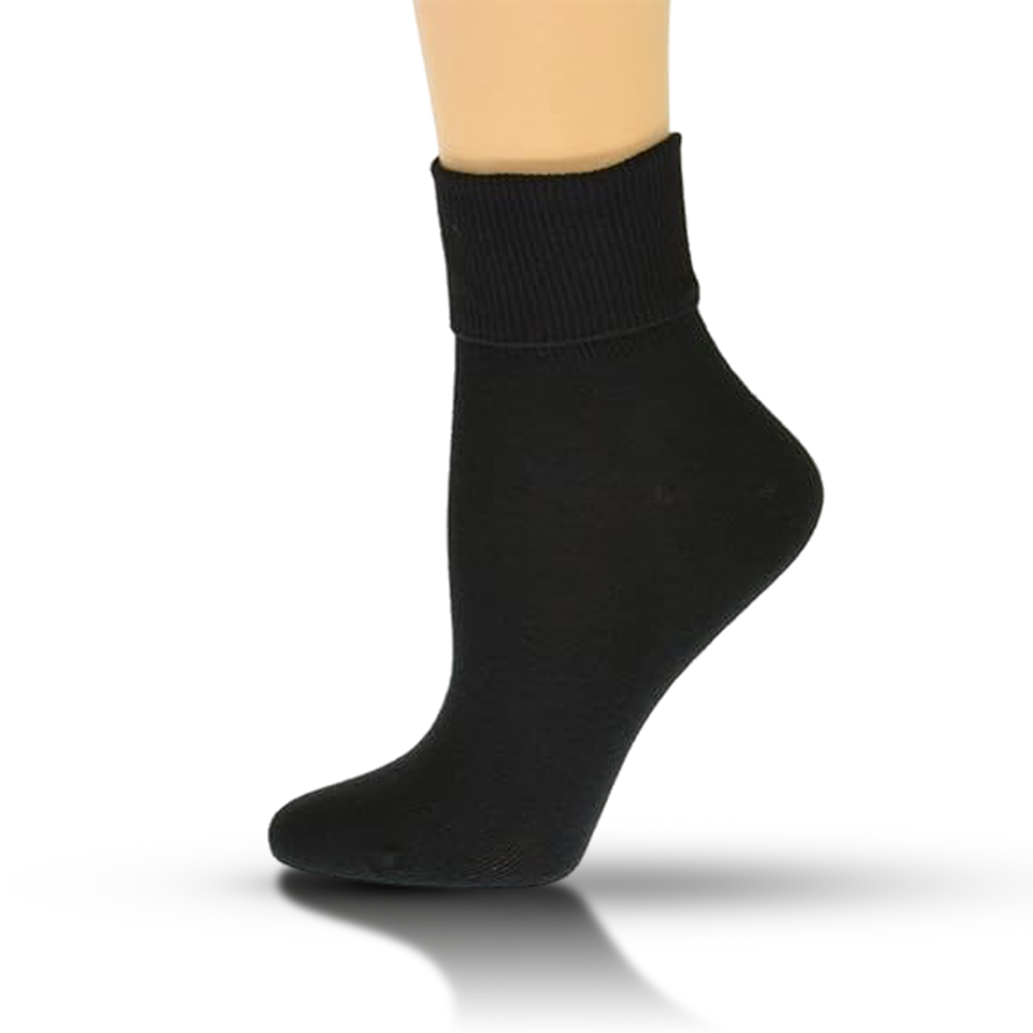 Turn Cuff Organic Cotton Seamless Toe in Convenient 3 Pair Packs