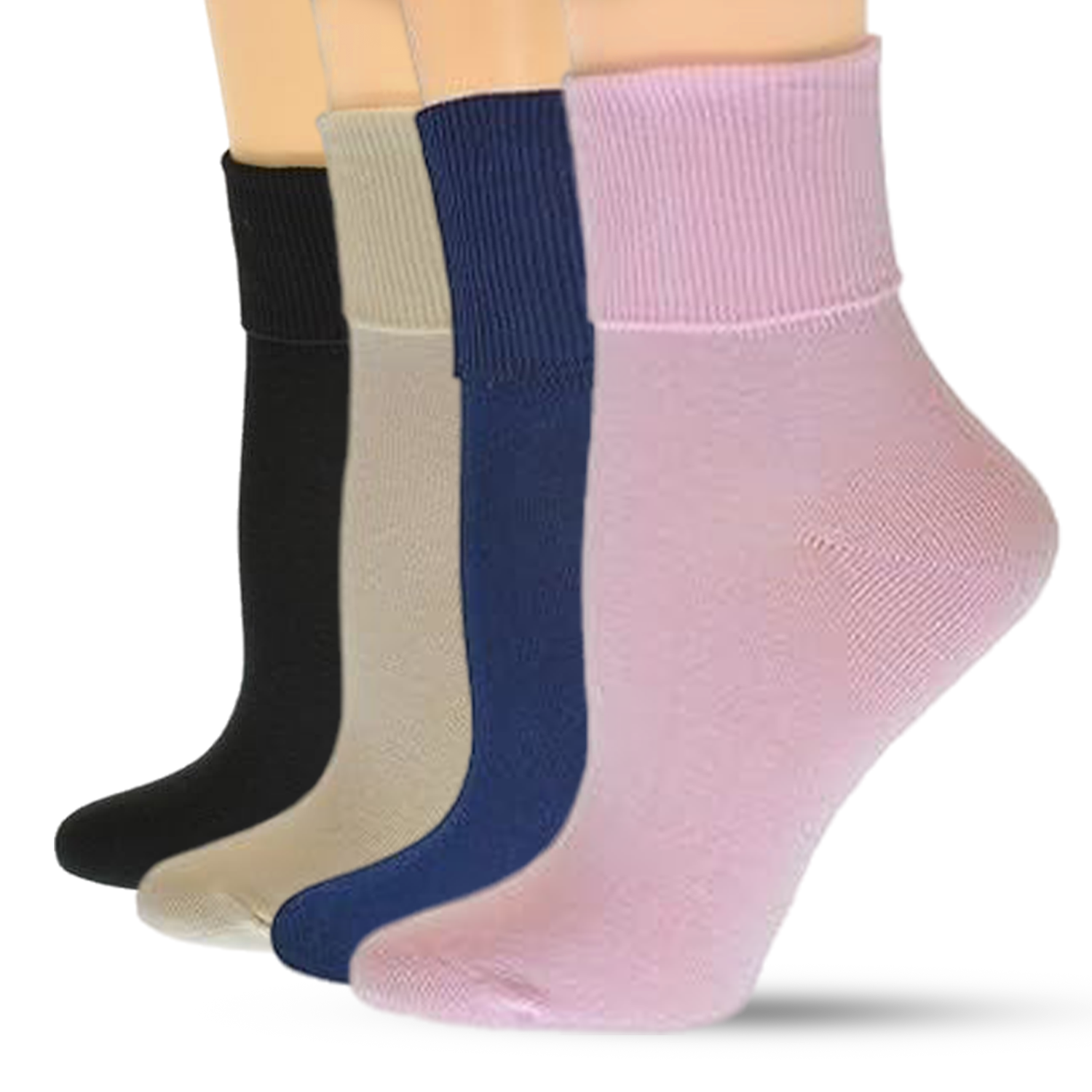 Turn Cuff Organic Cotton Seamless Toe in Convenient 3 Pair Packs