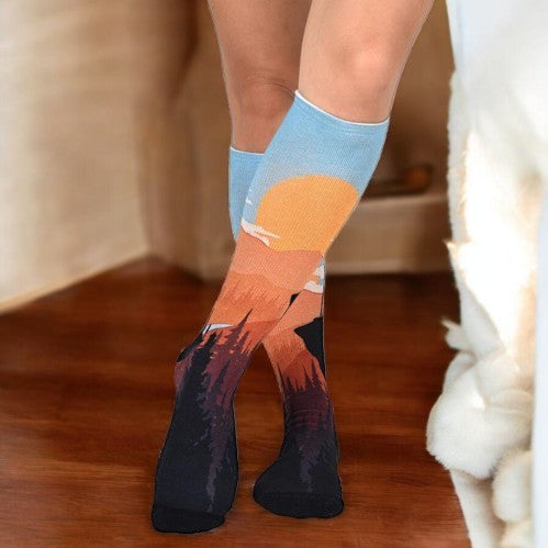 Men and Women's CoolMax Knee High Socks - Colorful, Fun and Sporty Socks